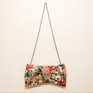 Red Valentino Cloth Pink Floral Chain Crossbody